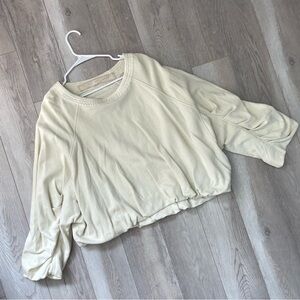 The Well Kept Society Sweatshirt scoop neck overszied womens Cream (small) boho